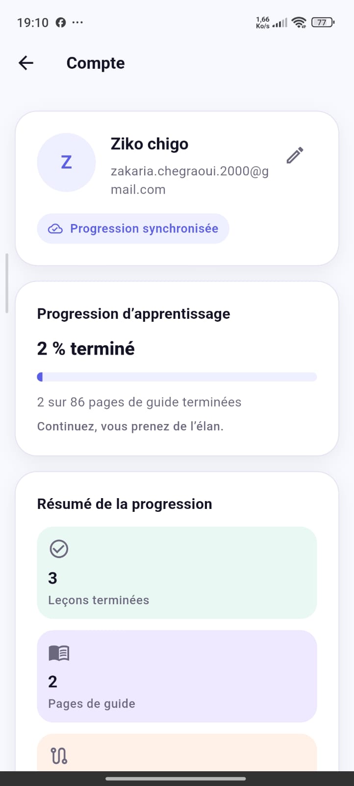 AI Guide progress screen (fr)